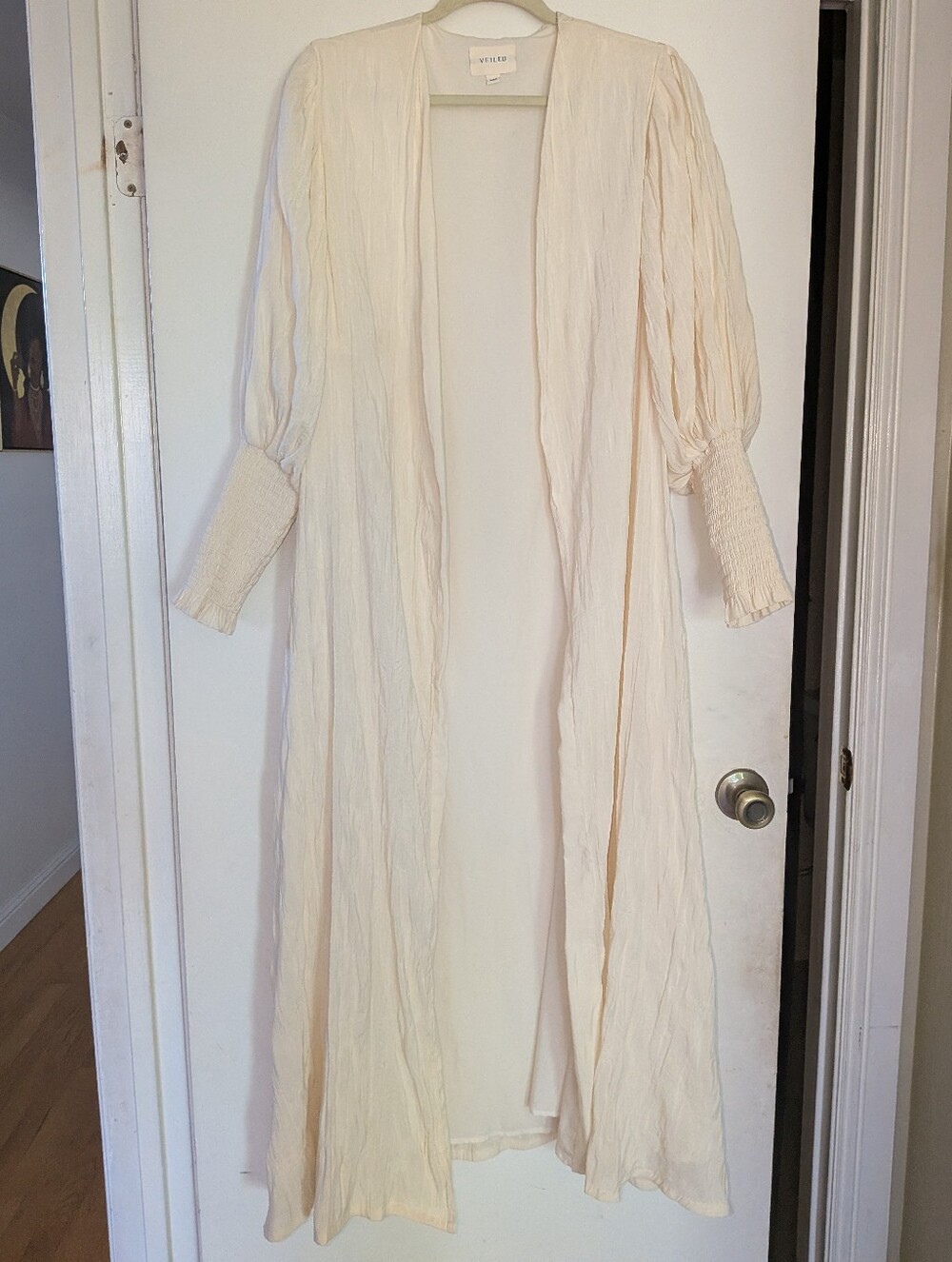 Veiled Collection Cream Open Abaya